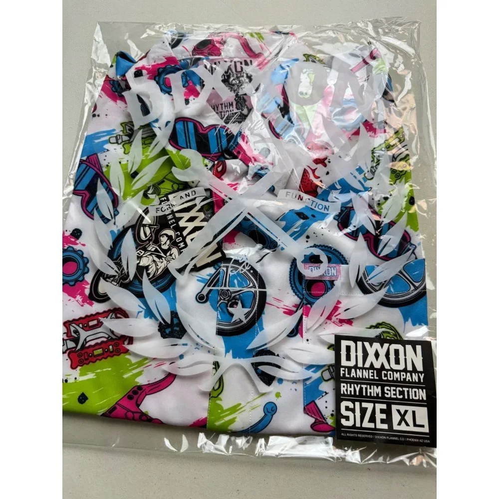 Dixxon Rhythm Section Men Shirt Short Sleeve Bicycle Cycling Button Up XL New - Picture 7 of 13